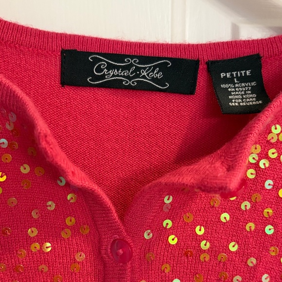 Women's Pink Cardigan with Accents - Picture 2 of 5